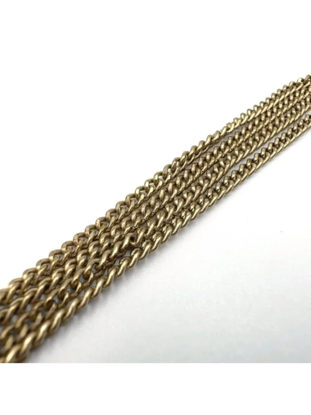 Chanel CC Logo Metiers D'art Rhinestone Clear Gold Light Pink Necklace